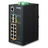 PLANET IGS-5225-8P2S2X IIndustrial L3 8-Port 10/100/1000T 802.3at PoE + 2-Port 1G/2.5G SFP + 2-Port 10G SFP+ Managed Ethernet Switch